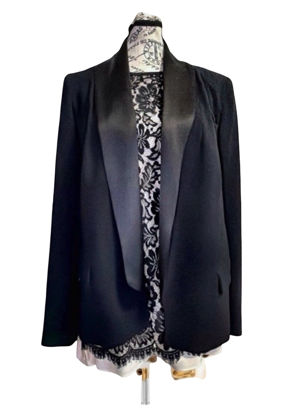 Haute Hippie Black Tuxedo Blazer | Silk Lined Shawl Collar Jacket | Size 4